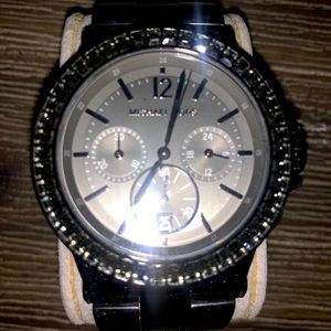 Michael Kors Dylan Gunmetal Crystal Bezel Watch
